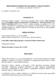 Rozhodnutí o akreditaci – MŠMT